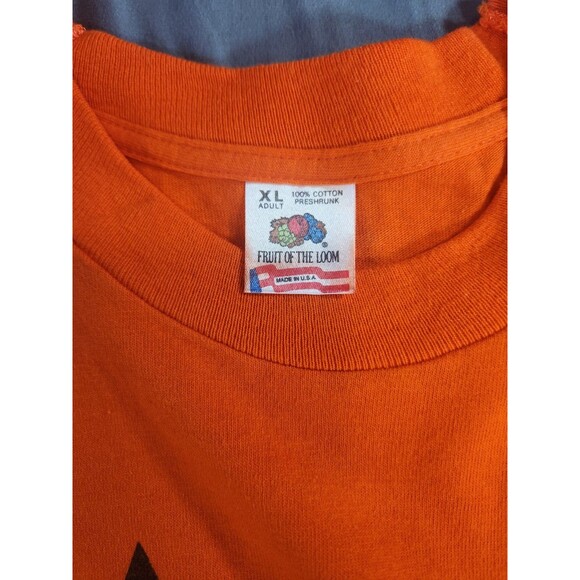 Halloween‎ T-Shirt Adult XL Orange Fruit Of The Loom Pumpkin Face Single Stitch - Picture 3 of 8